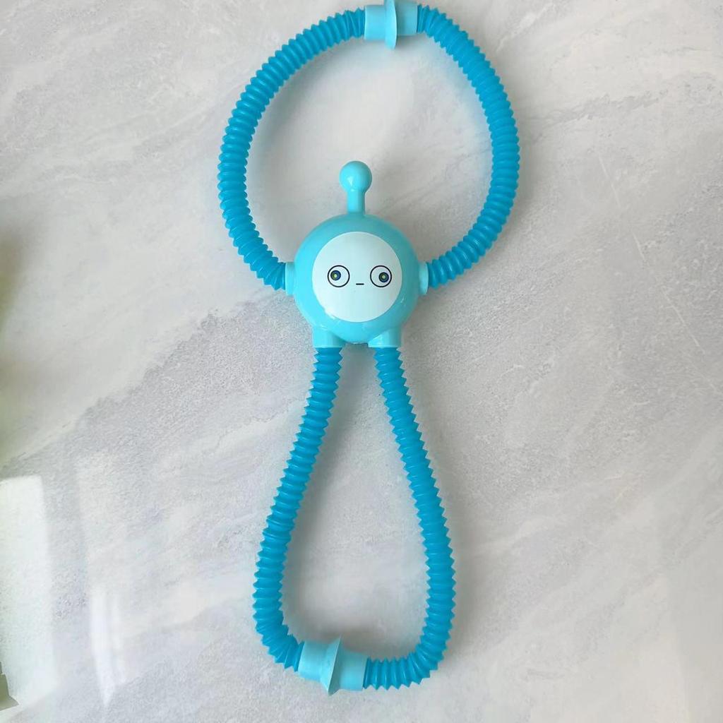 Creative Cartoon Giraffe Robot Egg Decompression Toy with Stretch Tube and Suction Cup, Featuring Ever-Changing Light-Up Hair.