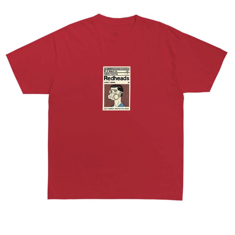 Ins Hot Selling Redheads Mask Print T Shirt Unisex Women 100% Cotton O-Neck Tee Shirt Casual Summer Hip Hop Tees Tops