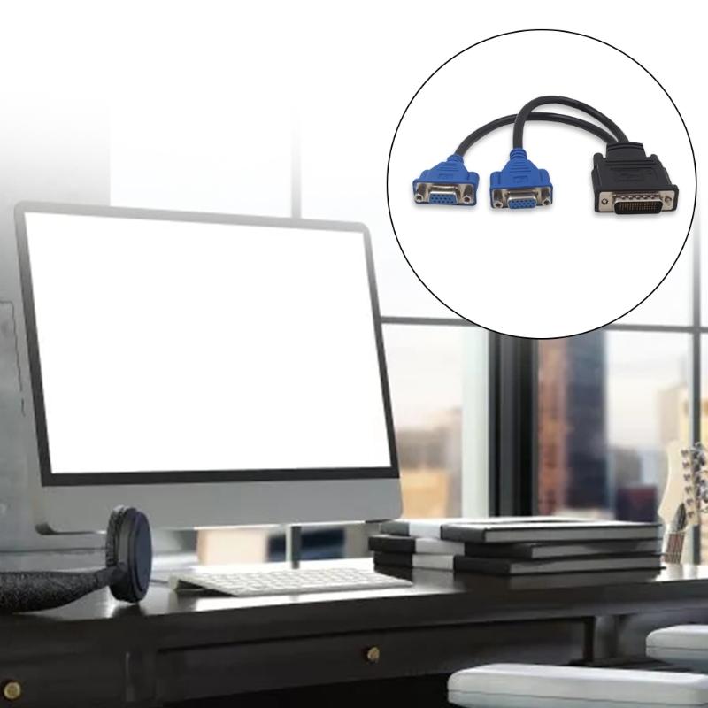 DMS-59 Pin to Dual VGA Y Splitter Video 
