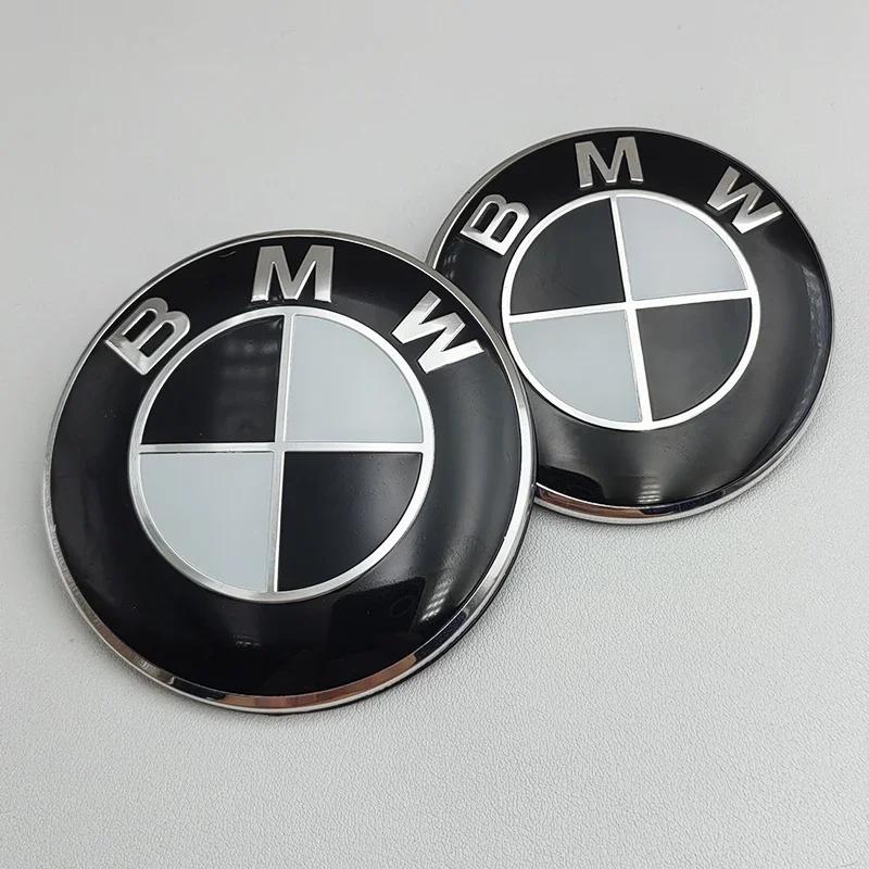 2pcs ABS 74mm 82mm BMW Hood Emblem Car Front Bonnet Logo Trunk Cover Badge For BMW E39 E46 E30 E36 G20 E87 E60 E90 Accessories