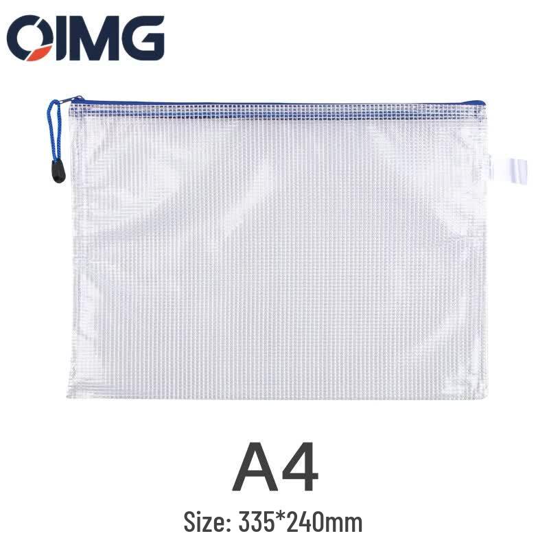 OIMG Mesh Zipper File Bags A4