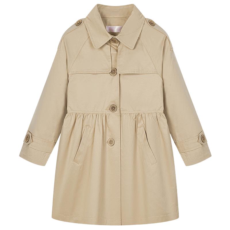 FULUOMI Girls  Spring British Style Trench Coat 130