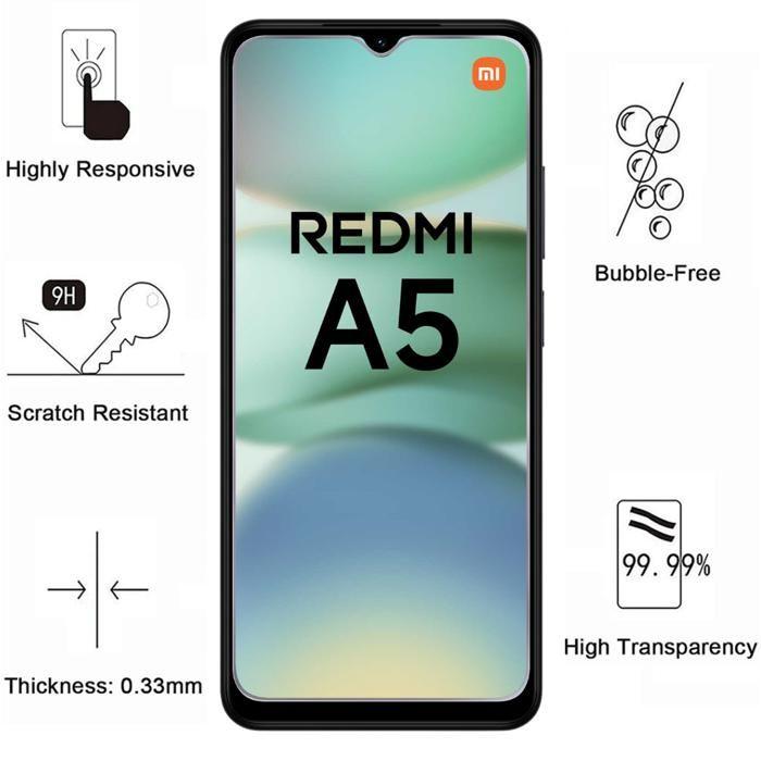 Tempered Glass - Phonillico® - Xiaomi Redmi A5 4G - Pack of 4 - Scratch Resistant - Screen Protector