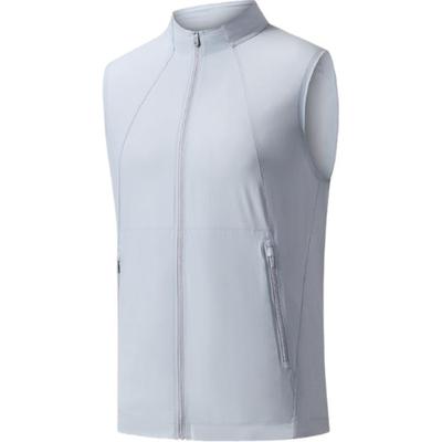 Champion All-Weather Series Comfortable Breathable Solid Color Lightweight Simple Versatile Zip Vest Men Vest Light-Gray 152520609-1