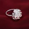 925 Sterling Silver Wedding Jewelry Romantic Flower Ring