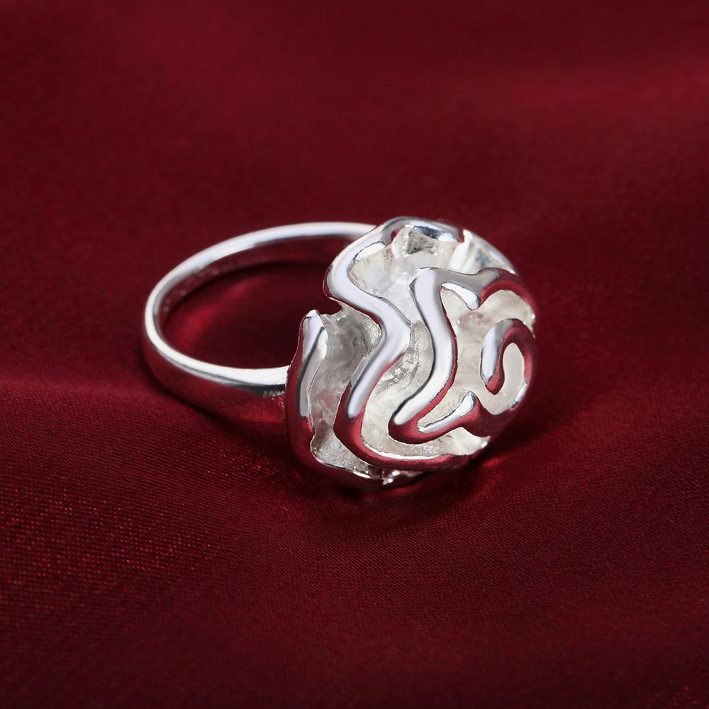 925 Sterling Silver Wedding Jewelry Romantic Flower Ring