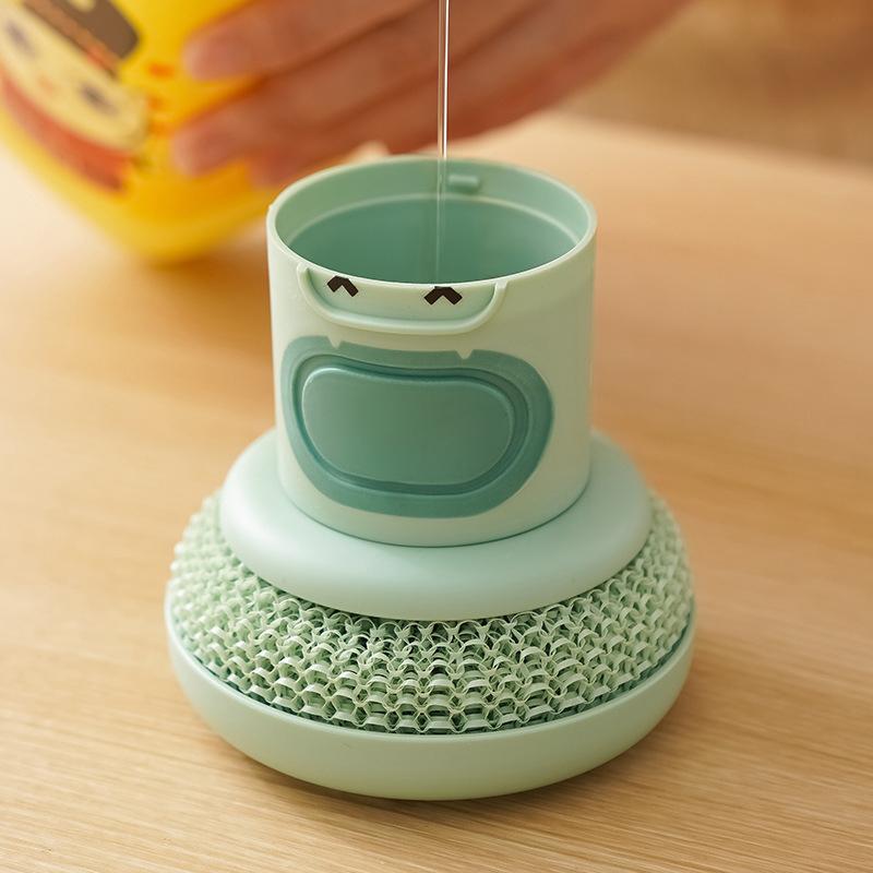 Kitchen Wash Pot Dish Brush With Dispenser Liquid Filling By Pressing Does Not Hurt Pan Automatic Cleaning Brushes