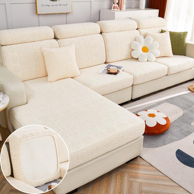 Jacquard Sofa Seat Cushion Cover Stretch Removable Adjustable Sofa Cover Sofa Slipcovers Furniture Protector For Pets Kids