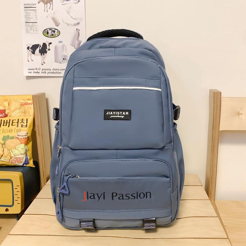 Students Schoolbag Women's Senior High School Backpack Letter Print Large Capacity Backpack