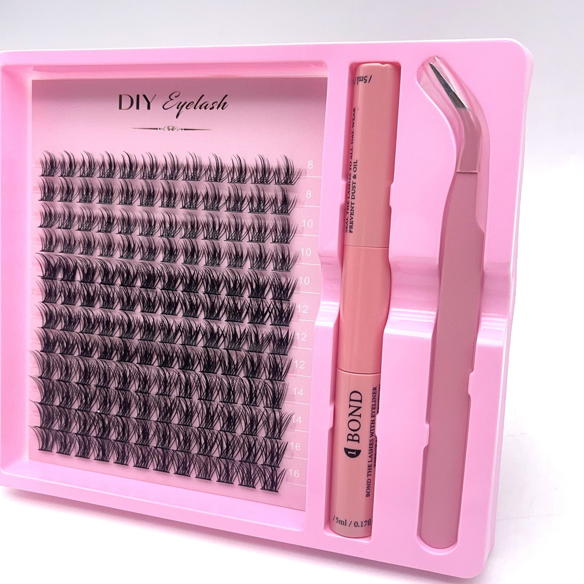 DIY Segmented Eyelash Extension Lashes Segments Fan Eyelashes Natural  3D Volume Lash Kit 8 mm&0.05 mm&C&Full Volume&box