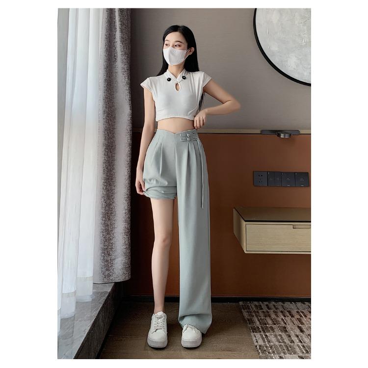 Pantalones anchos de lino elegantes y cómodos para mujer, de cintura alta y perfectos para el verano