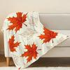 Maple Leaf Print Flannel Blanket Soft, Skin-Friendly Warm Cozy Throw Blanket for Home, Office Napping, Halloween & Christmas