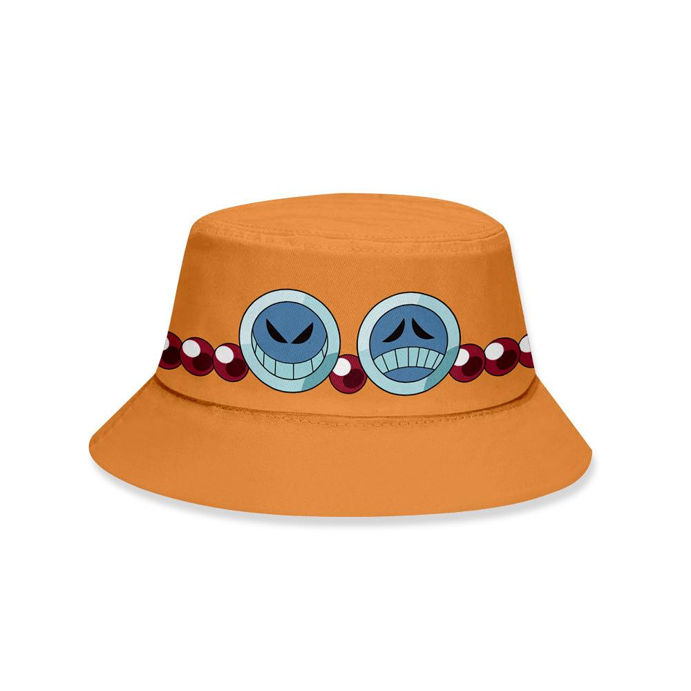 Japanese Anime Cosplay Hat Boater Cap Outdoor Sun Protection Versatile Flat-top Wide-brimmed Casual Travel Street Bucket Hats