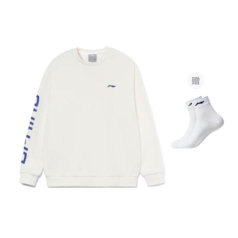 Li Ning Sports Fashion Collection Sweatshirt Unisex White YWDU373-1