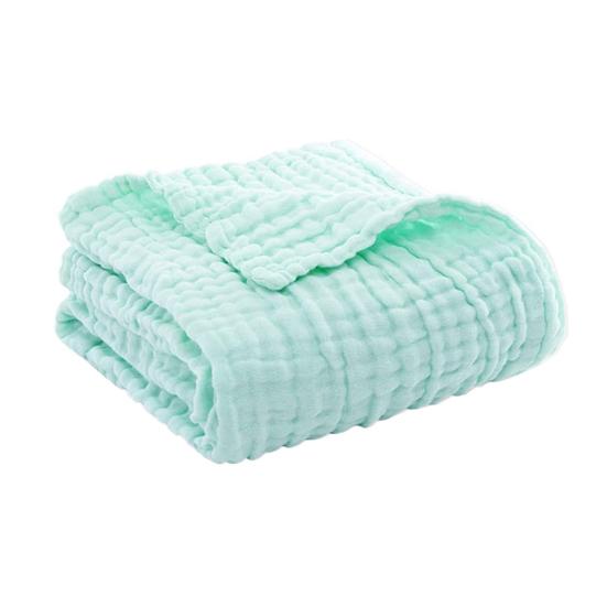 Muslinkos Sommer Sofateppe Pustende Ensfarvet Muslinklede Koseteppe for Seng Sofa Reise Feriebruk