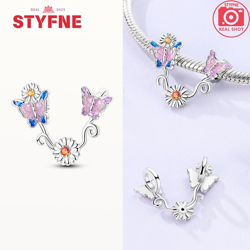 New Silver 925 Blue Dragonfly Butterfly Charms Beads Fit Bracelet for Women DIY Fine Jewelry Accessories Beads Gifts