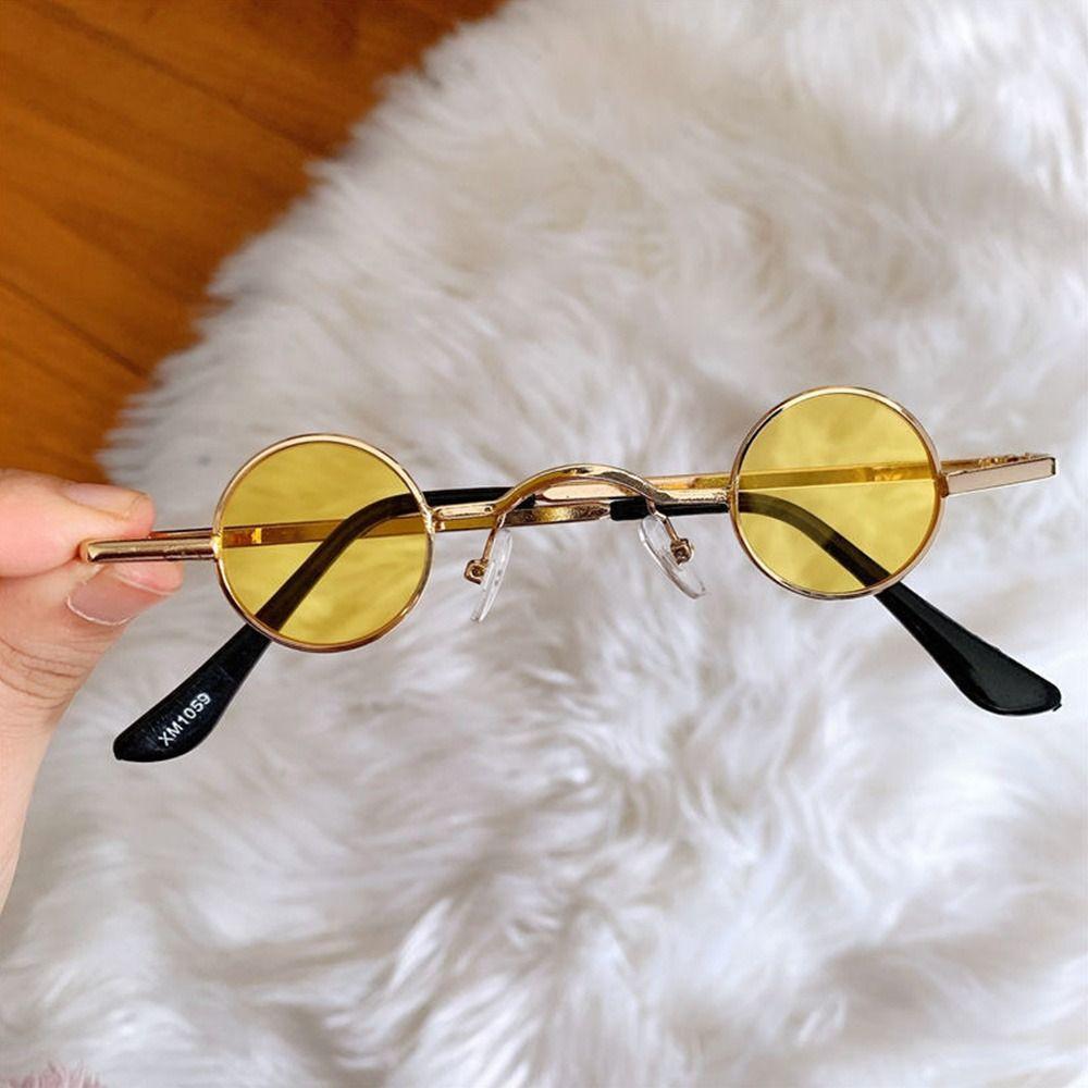 Ins Fashion Metal Frame Small Round Sunglasses Candy Color UV400 Punk Sun Glasses Hip Hop Shades for Women & Men
