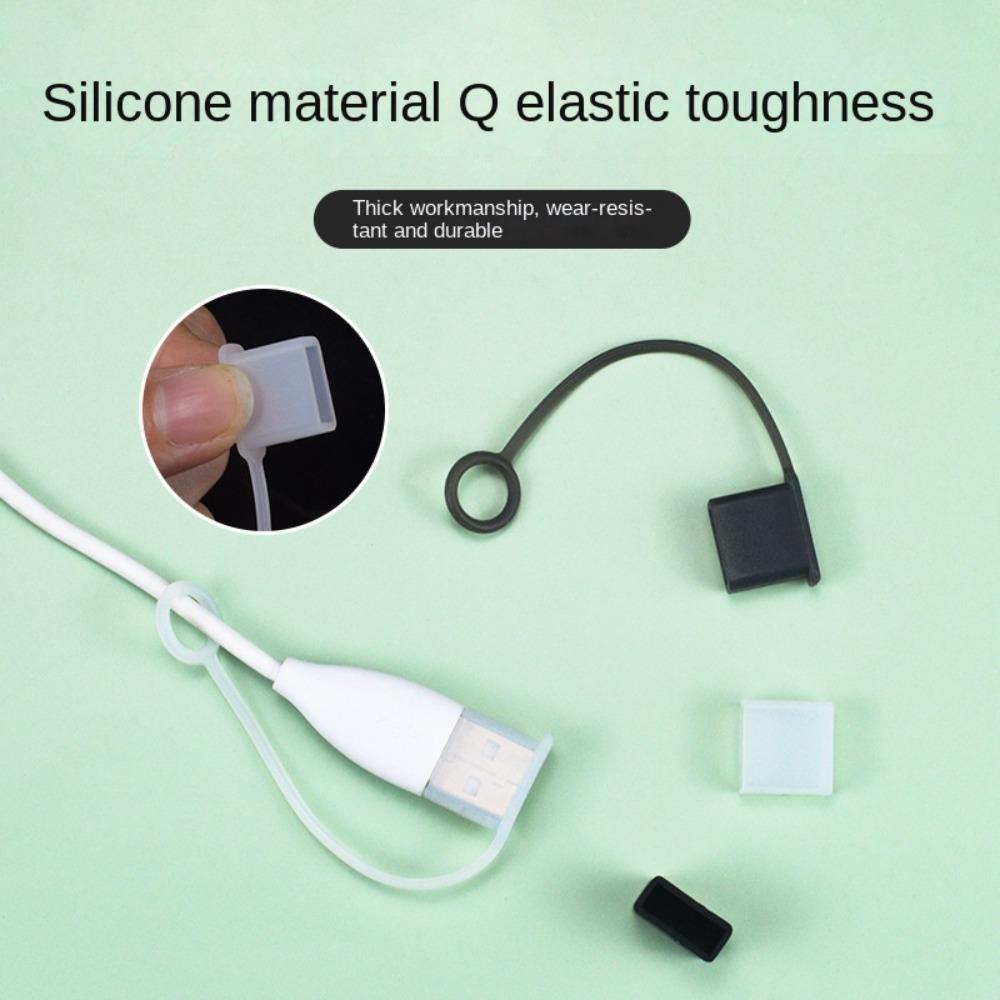 Universal Data Line Cable Stopper Covers with Rope Protective Cover USB Plug Protector