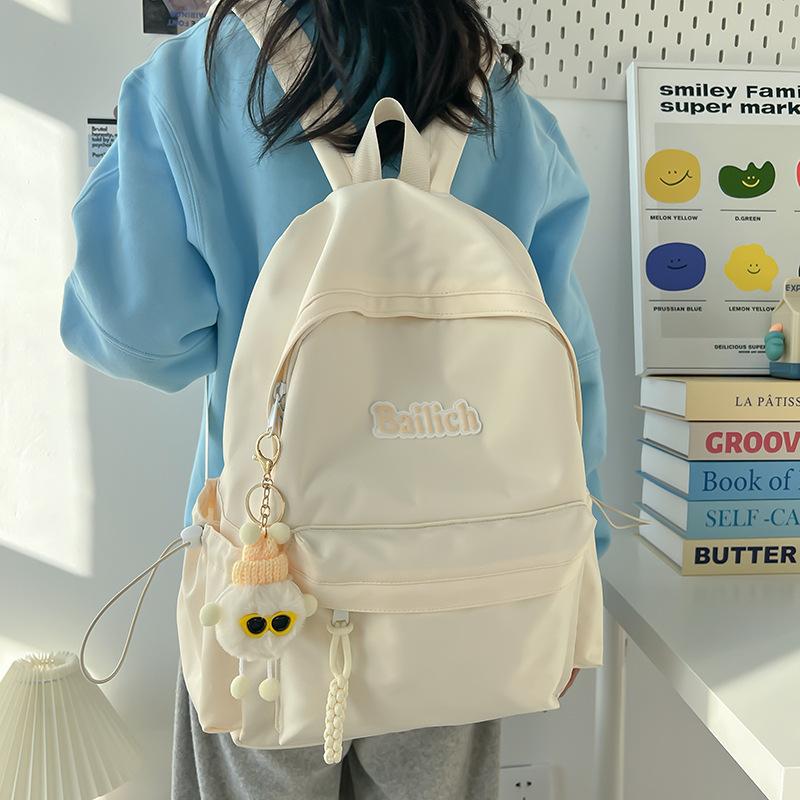 New Junior High School Student Backpack Schoolbag Simple Backpack Women's Leisure Bag High-end Sense Large Capacity