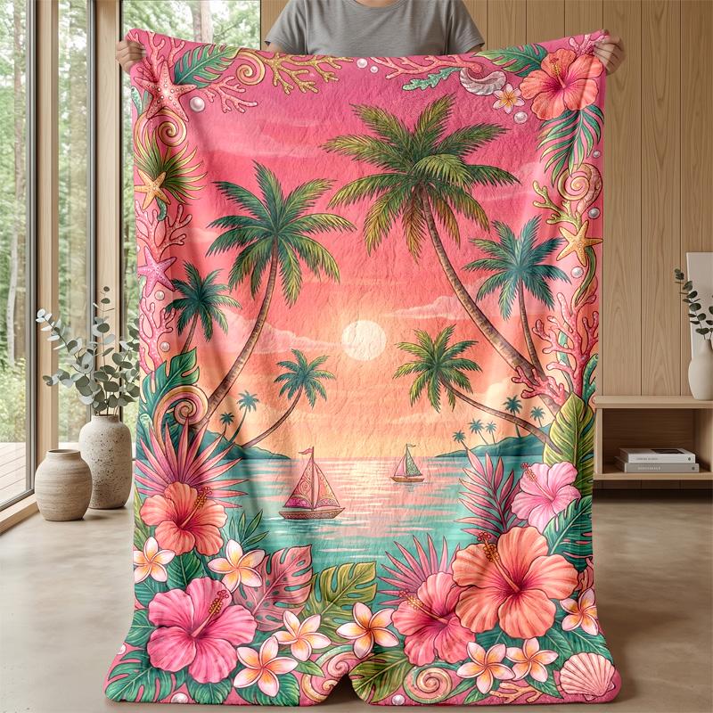 Sunflower Starry Night Theme blanket Lightweight Warm Flannel Blanket Decorative Throw Blanket for Home Decoration