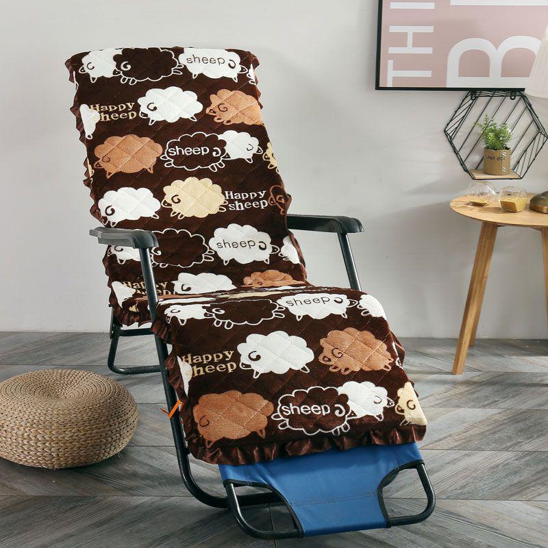 Flanell Waschbares Liegestuhlkissen Dick Gepolstert Blumendruck Liegematte Terrasse