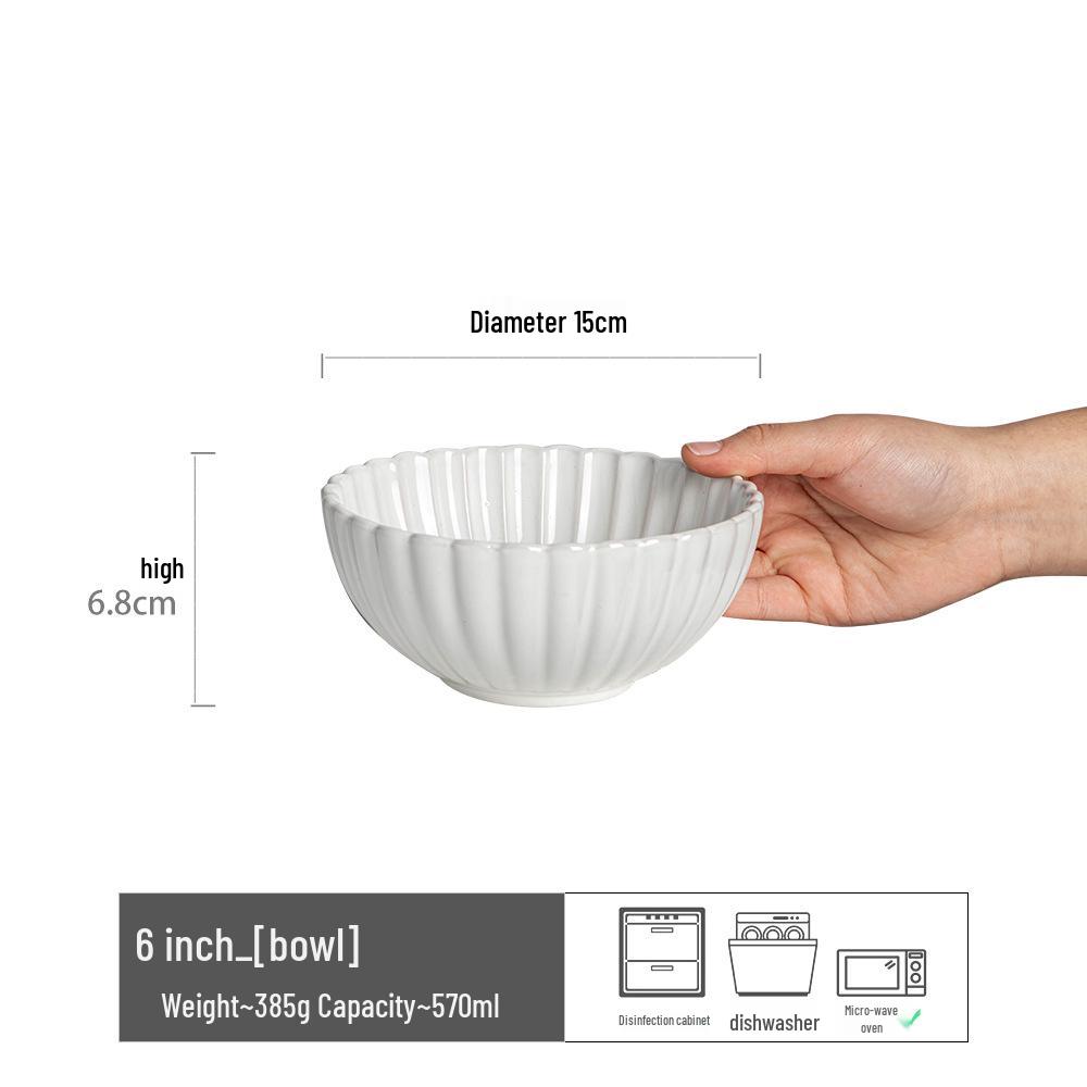 Vintage Japanese Ceramic Noodle & Salad Bowl - Elegant Tableware for Soup, Rice & Vegetables