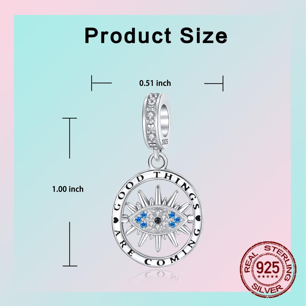 copper Good Things Are Coming Eye Pendant Charm Compatible With Authentic Charm Bead Charms Bracelets Women Do It Yourself Jewellery Gift
