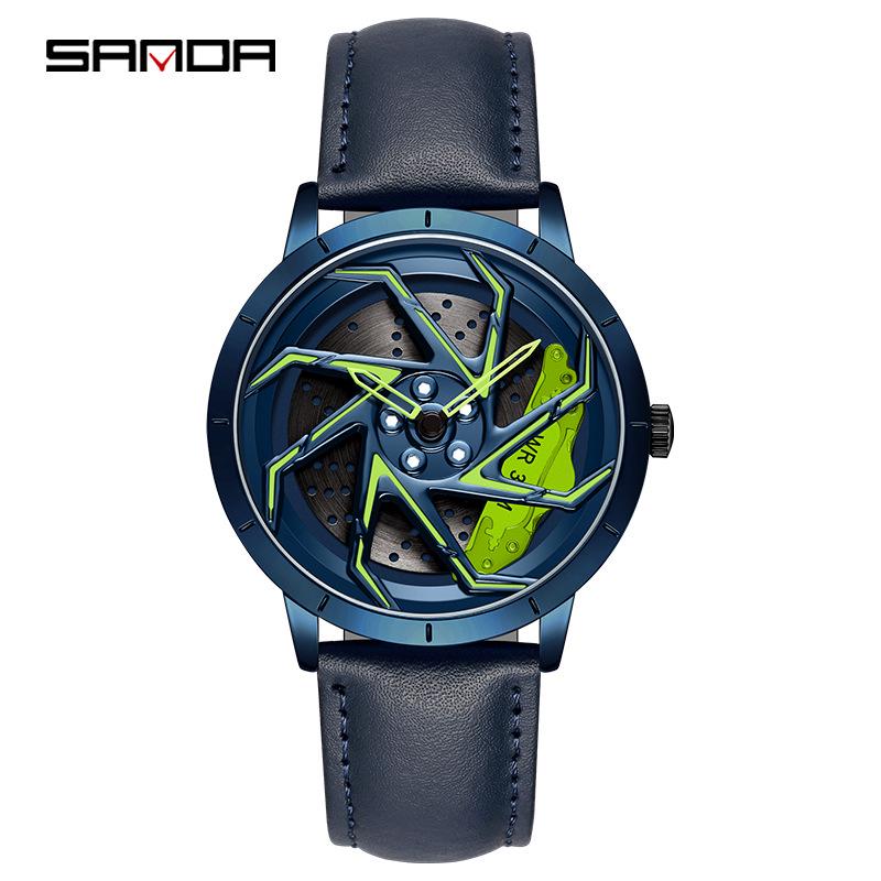 Sanda Meilleure Vente 1088 Montre pour Adolescent: Personnalisé, Cadran Rotatif 3D, Tendance, Quartz Étanche.