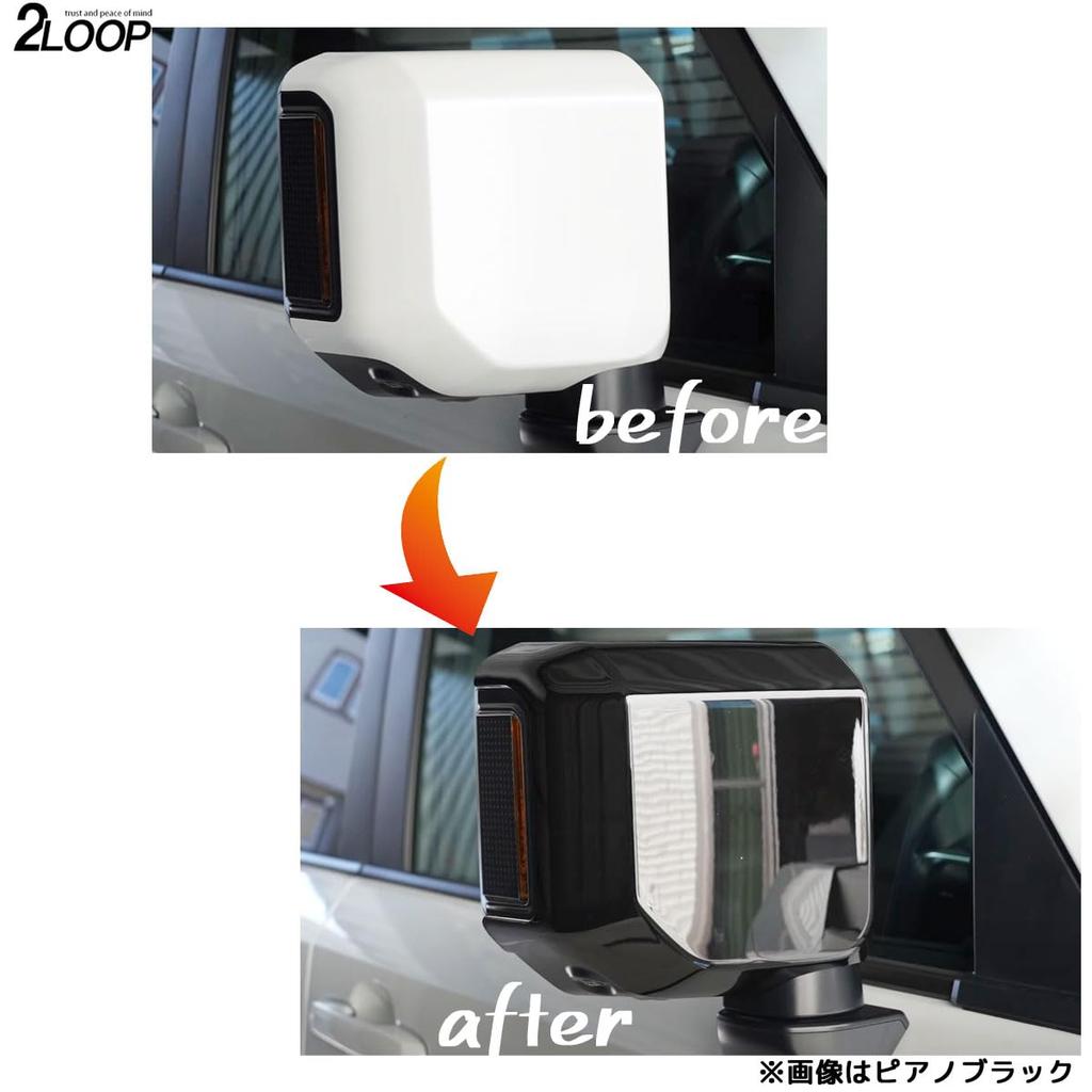2LOOP Door Mirror Covers for Toyota Land Cruiser 250 TRJ250W GDJ250W Piano Black (Two Loop) (2-Piece Set) (R6.4~),
