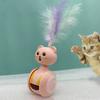 Interactive Cats Tumbler Toys with Feather or Ball Battery Powered Funny Chasing Roller Kitten Toy for Small Puppy