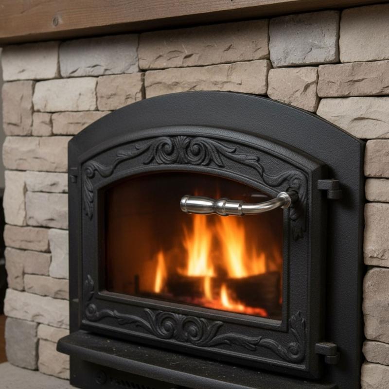 Universelle Kamin Türgriff Rostbeständiger Stahl Kamin Türgriff Beschläge Hitzebeständiger Griff Einfach zu Installieren