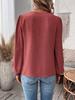 2026 Europe Autumn/Winter V-neck Lace Solid Color Long Sleeve Casual Women's Top