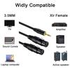 [XB-9211-1.5B] XLR Cannon Female X 2 To 3.5mm Stereo Mini Plug Unbalanced Line Cable, Noise-Resistant (1.5m)