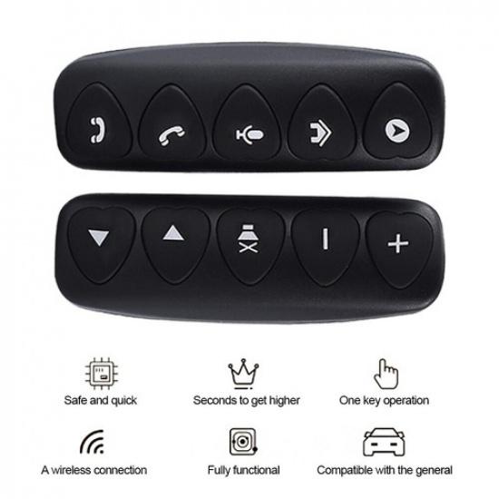 1Pair Car Steering Wheel Remote Control Luminous Wireless Controller Buttons DVD