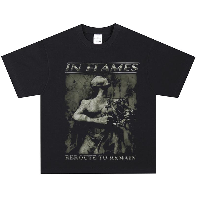 In Flames T-Shirt, Soft Fabric Casual Daily Wear S
