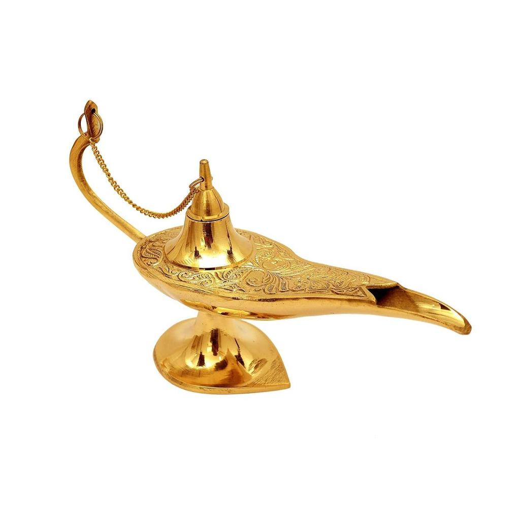 Antique Brass Aladdin Chirag Lamp (Golden)