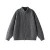 Men's Retro Stand Collar Knit Cardigan - Autumn Casual Loose Fit Zipper Sweater Jacket
