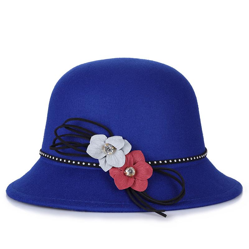Hat Lady Autumn and Winter Cold and Warm Fashion Woolen Top Hat Trendy Basin Hat Bag Hair Help