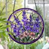 Acrylic Lavender Flower Suncatcher Stained Glass Effect Window Hanging Ornament Floral Gift for Home