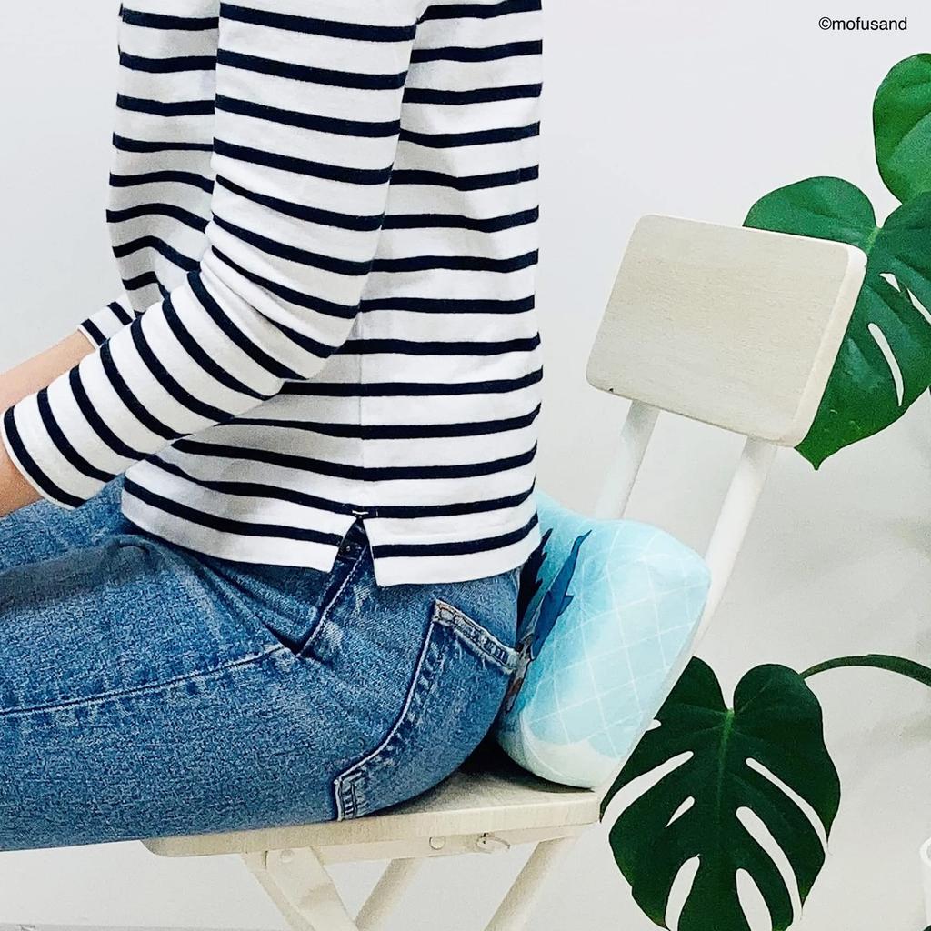 MORIPiLO Morishita Memory Foam Pillow Mofusand Shark Nyan 15x30cm Waist Support Back Support Stuffed Toy Cushion mofusand Blue 4621067