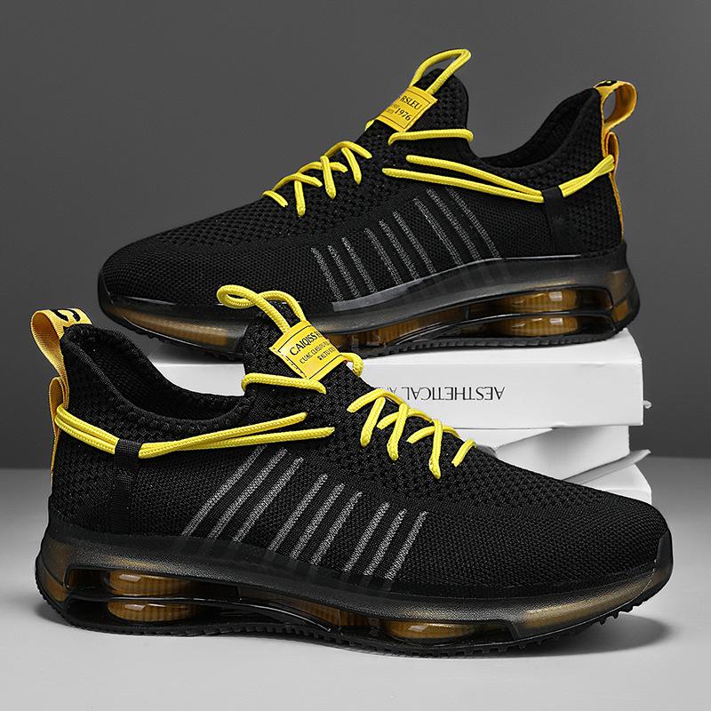 Nouvelles chaussures de course de sport légères d'extérieur grande taille pour couple, chaussures de sport décontractées à plateforme tissées à la mouche en maille