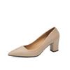 Female Heels Women Shoes Chunky Heel Women Pumps Office Ladies Working Shoes Solid Pointed Toe Dress Shoes Spring Autumn WSH4845