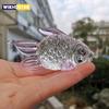 5colors Handmade Crystal Fish Figurine Glass Animal Paperweight  Home Decoration Ornaments Glaze Crafts Birthday Christmas Gift
