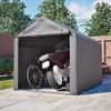 Fietsgarage met Roldeur, Poedergecoat Stalen Frame, Weerbestendige PE Buitenberging voor Fietsen & Tuinmeubilair