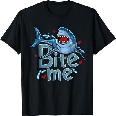 Bite Me Great White Shark Sarcastic Funny T-Shirt