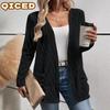 Women's Vintage Casual Solid Color Print Autumn Winter Long Sleeve Jackets & Coats