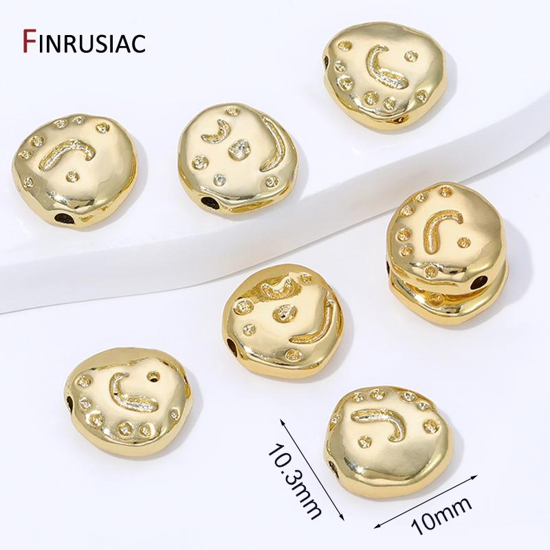 

18K Gold Plated Brass Baroque Spacer Beads Irregular Shape Separator Bead For DIY Bracelet Necklace Making Accessories 5 pieces