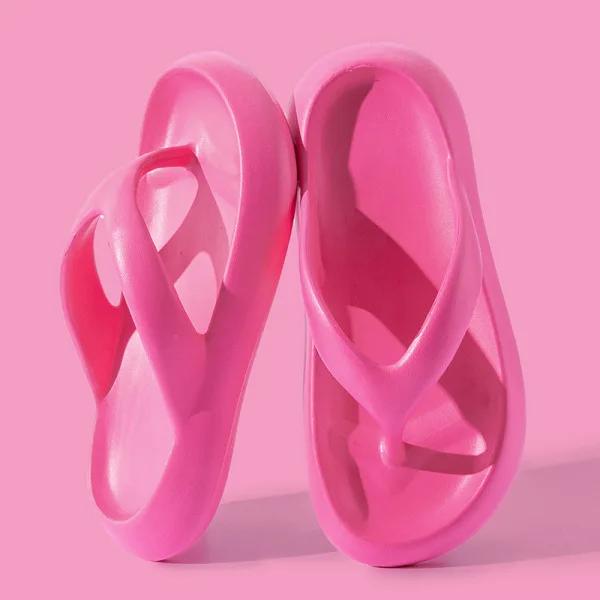 2025 Summer New! Women's Thick Sole Flip Flops - Memory Foam Stylish Thong Sandals for Beach Outdoor Fashion Wear