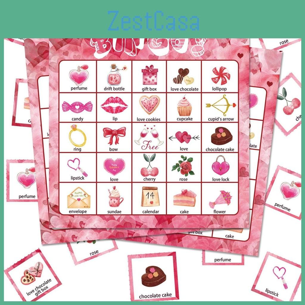 Day Valentine Themed Couple Interactive Fun Desktop Card Bingo Props Game