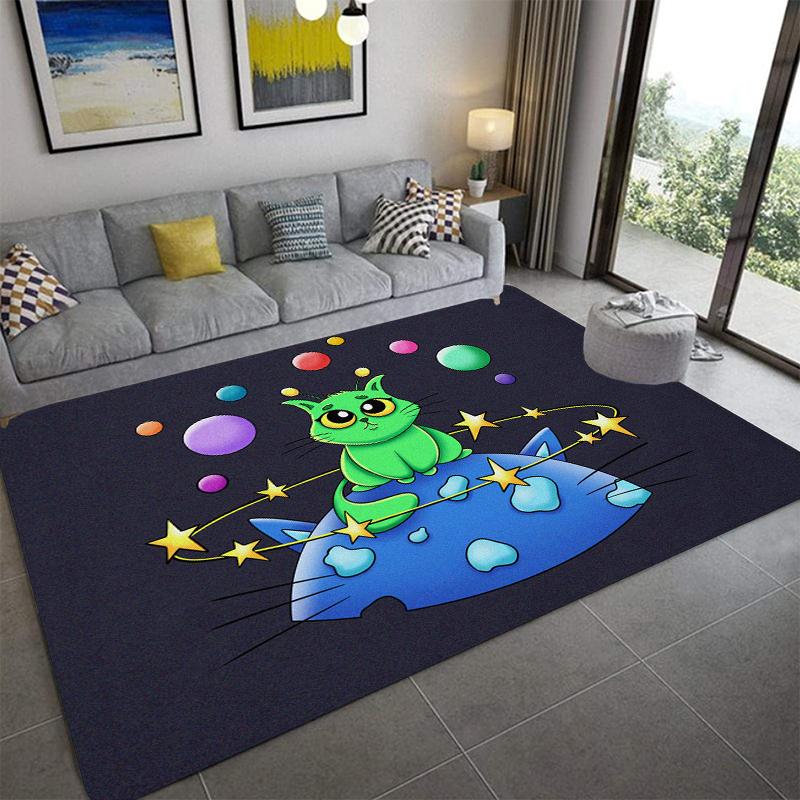 C-Niedliche Katze Bedruckter Teppich Mode Yogamatte Rutschfester Teppich Schlafzimmerdekoration Außenteppich Schlafzimmer Geburtstagsgeschenk